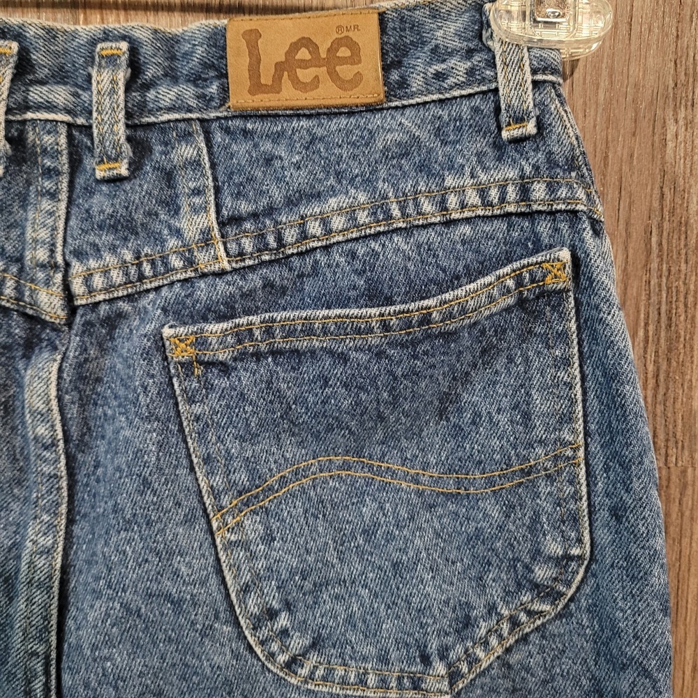 Vintage Lee Tapered Stone Wash Jeans Size 11 x 30 100% Cotton Union Made in USA - Picture 7 of 11